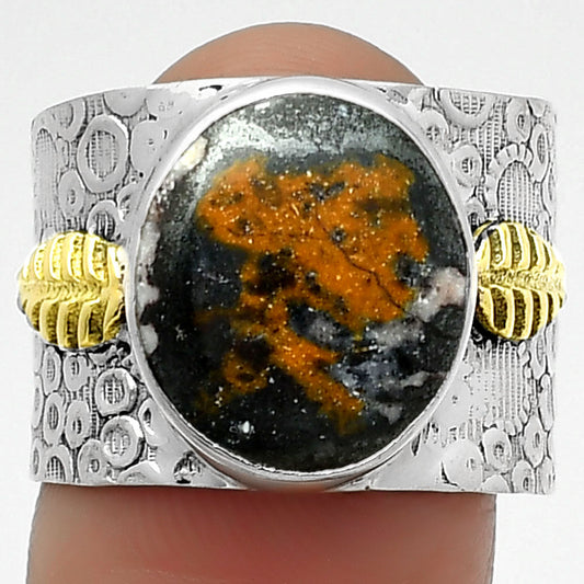 Two Tone - Indian Blanket Jasper Ring size-8 R-1534 SDR161388