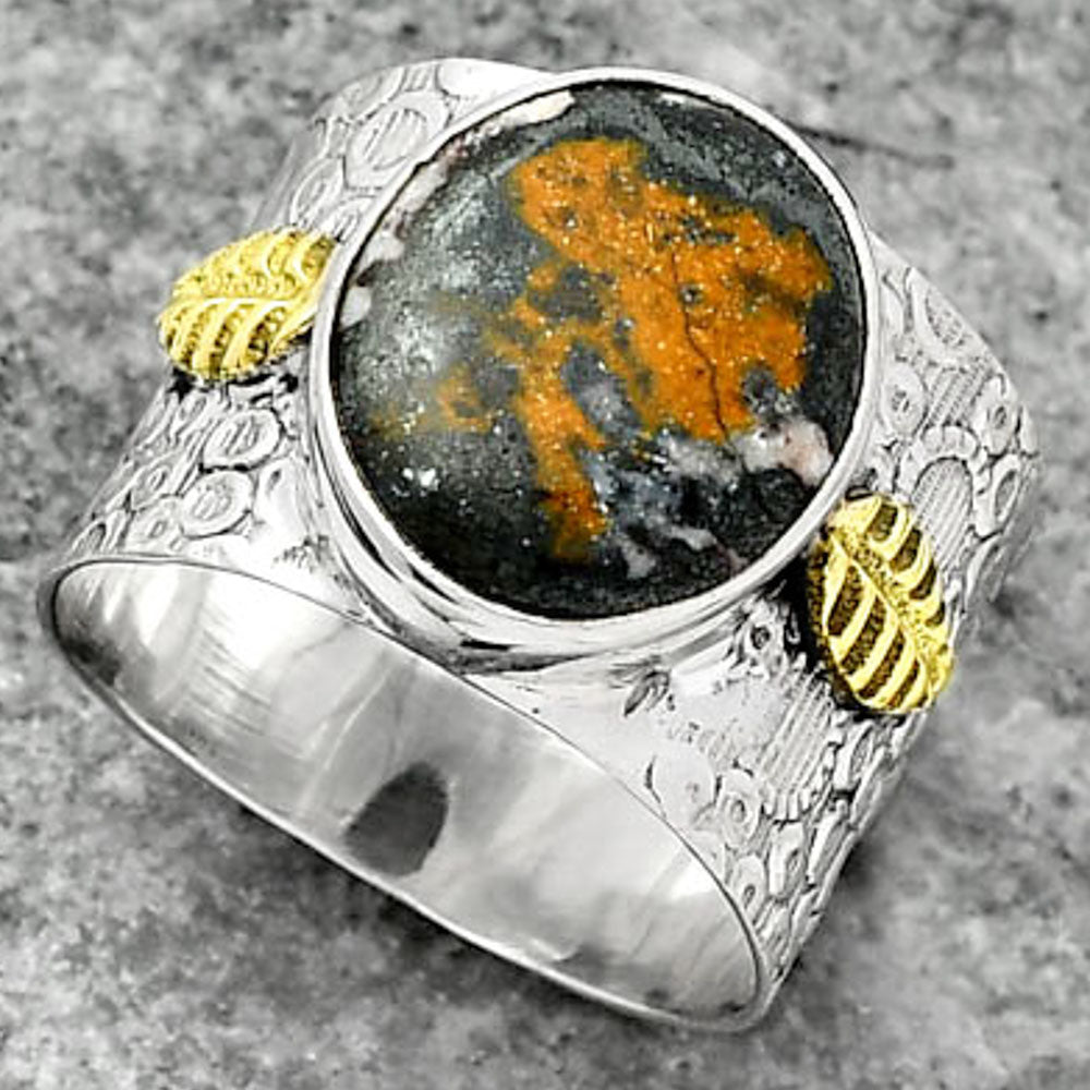 Two Tone - Indian Blanket Jasper Ring size-8 R-1534 SDR161388