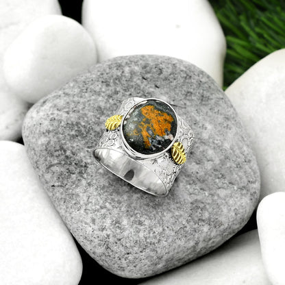 Two Tone - Indian Blanket Jasper Ring size-8 R-1534 SDR161388
