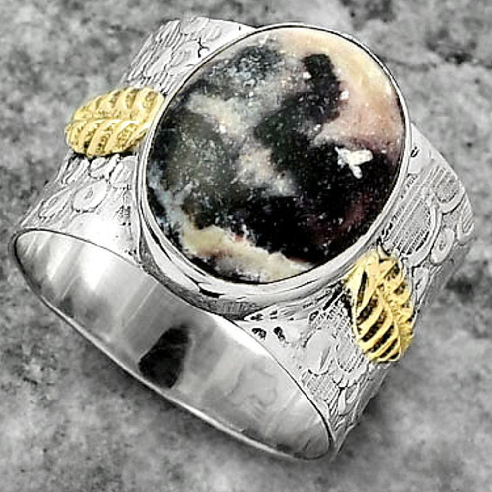Two Tone - Indian Blanket Jasper Ring size-7 R-1534 SDR161393