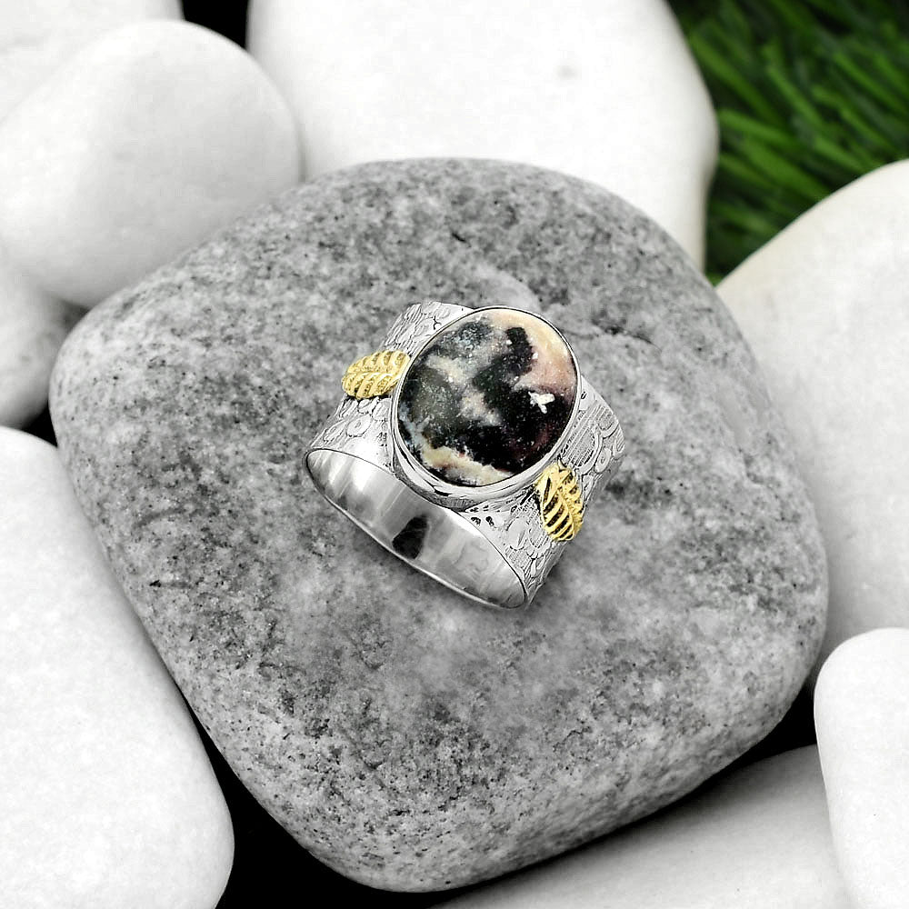 Two Tone - Indian Blanket Jasper Ring size-7 R-1534 SDR161393
