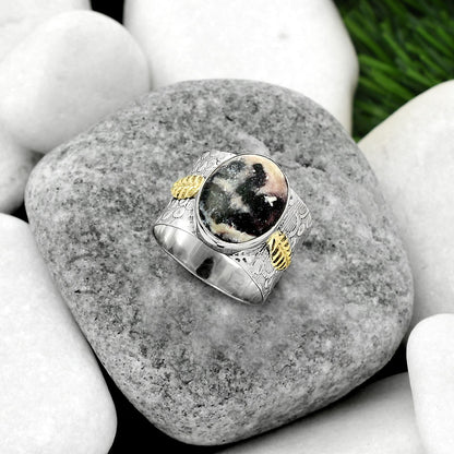 Two Tone - Indian Blanket Jasper Ring size-7 R-1534 SDR161393