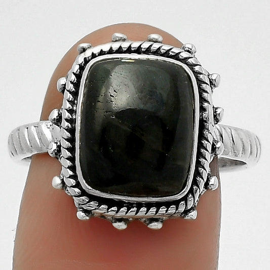 Natural Nuummite Ring size-9 R-1332 SDR161429
