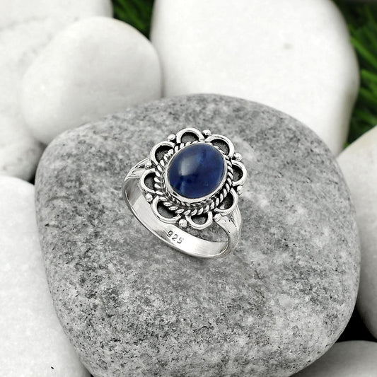 Natural Sodalite Ring size-7.5 R-1256 SDR161478