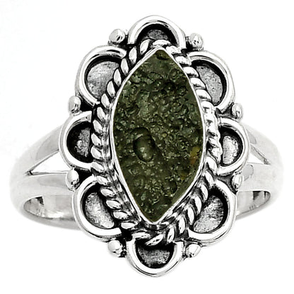 Natural Tektite Rough - Greek Ring size-8 R-1256 SDR161482