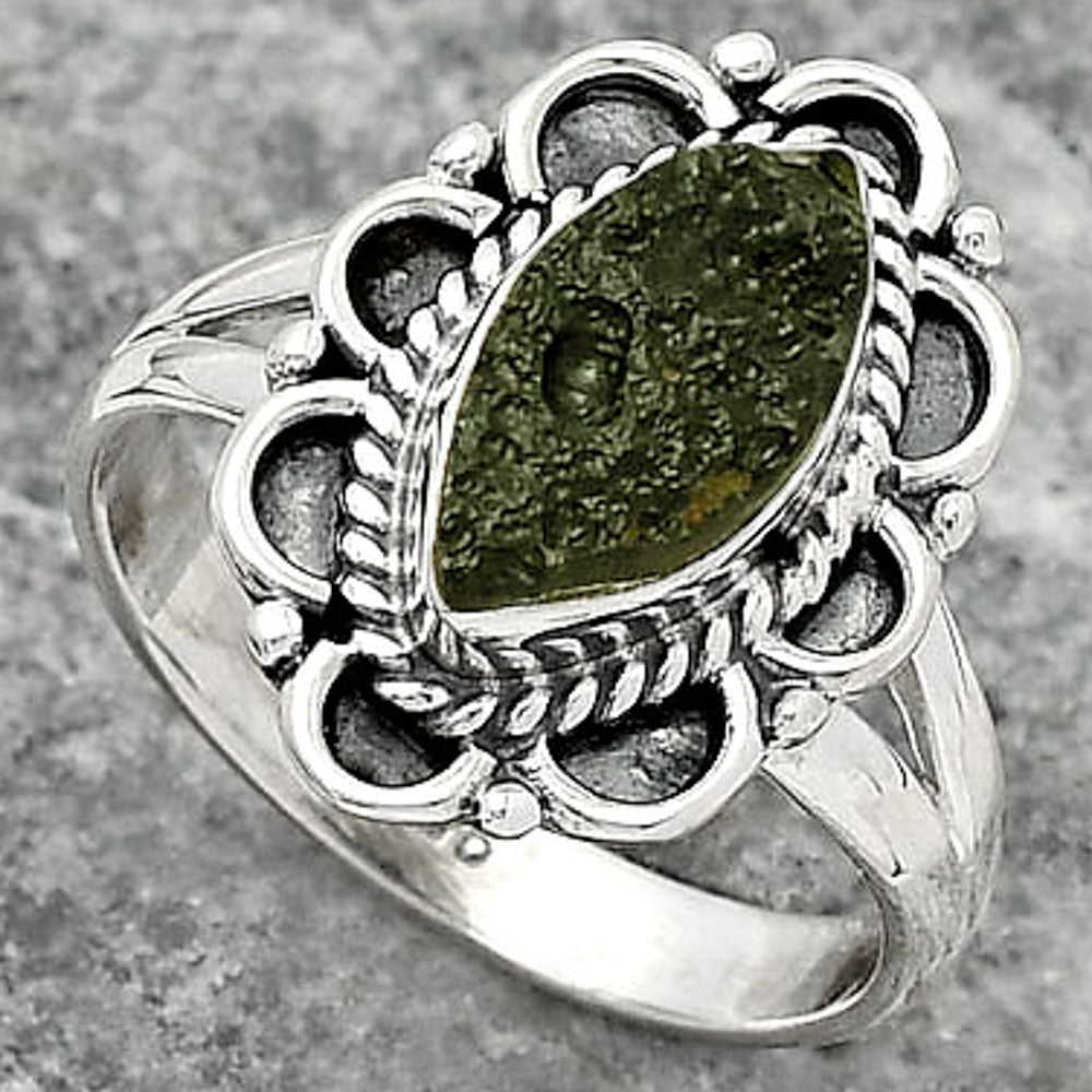 Natural Tektite Rough - Greek Ring size-8 R-1256 SDR161482