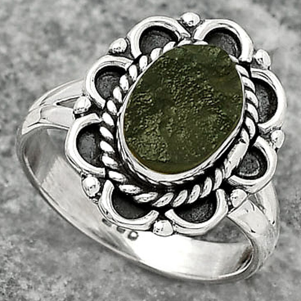 Natural Tektite Rough - Greek Ring size-7 R-1256 SDR161496