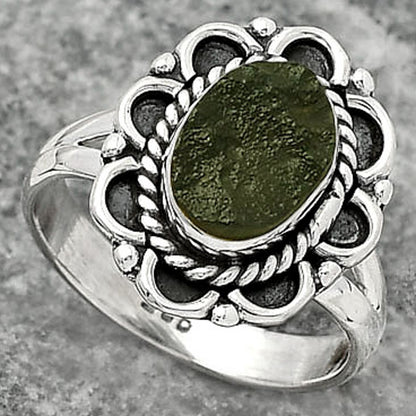 Natural Tektite Rough - Greek Ring size-7 R-1256 SDR161496