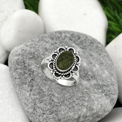 Natural Tektite Rough - Greek Ring size-7 R-1256 SDR161496