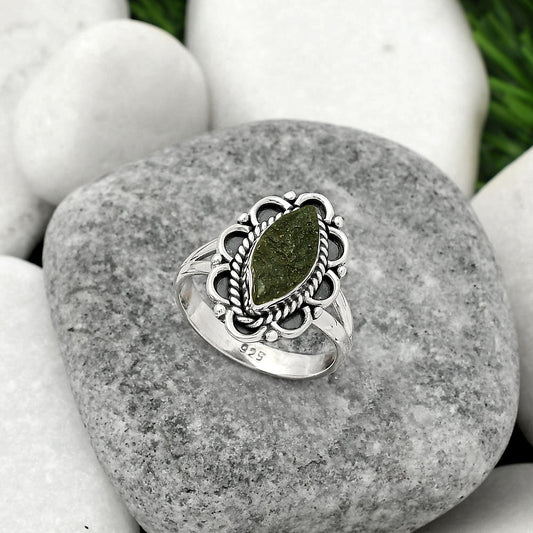 Natural Tektite Rough - Greek Ring size-8 R-1256 SDR161497