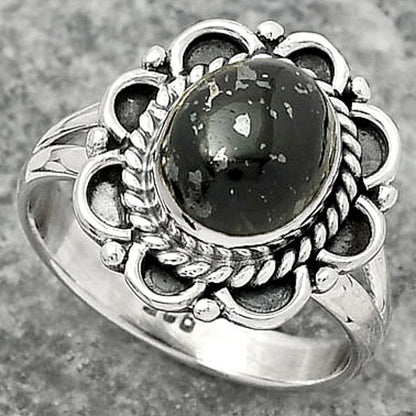 Natural Nuummite Ring size-7.5 R-1256 SDR161499