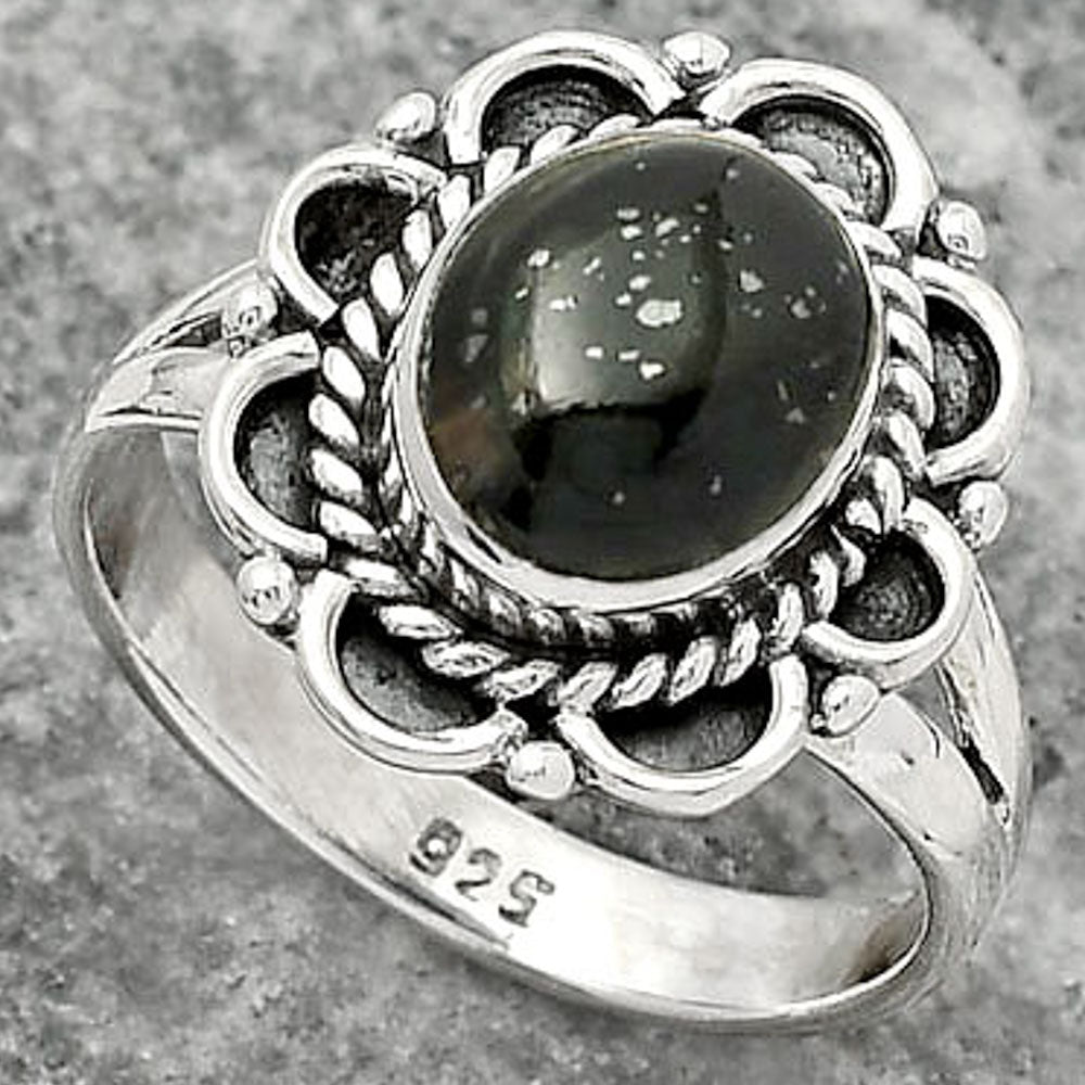 Natural Nuummite Ring size-8 R-1256 SDR161507