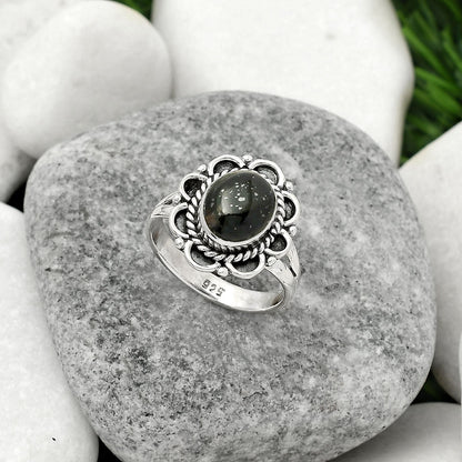 Natural Nuummite Ring size-8 R-1256 SDR161507