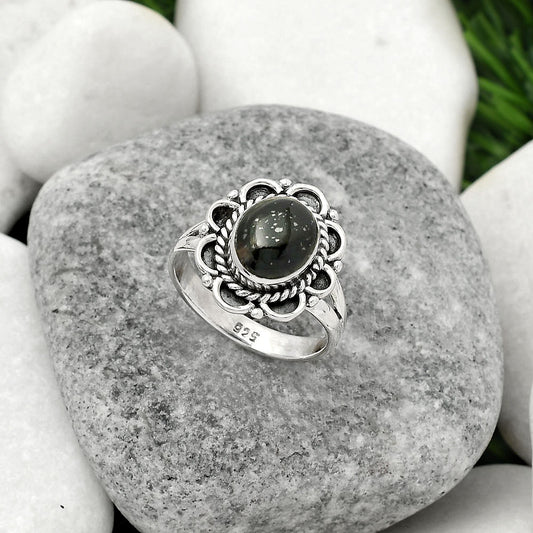 Natural Nuummite Ring size-8 R-1256 SDR161507