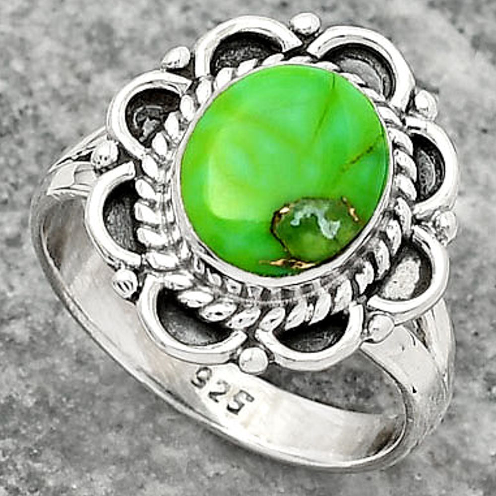 Copper Green Turquoise - Arizona Ring size-7.5 R-1256 SDR161509