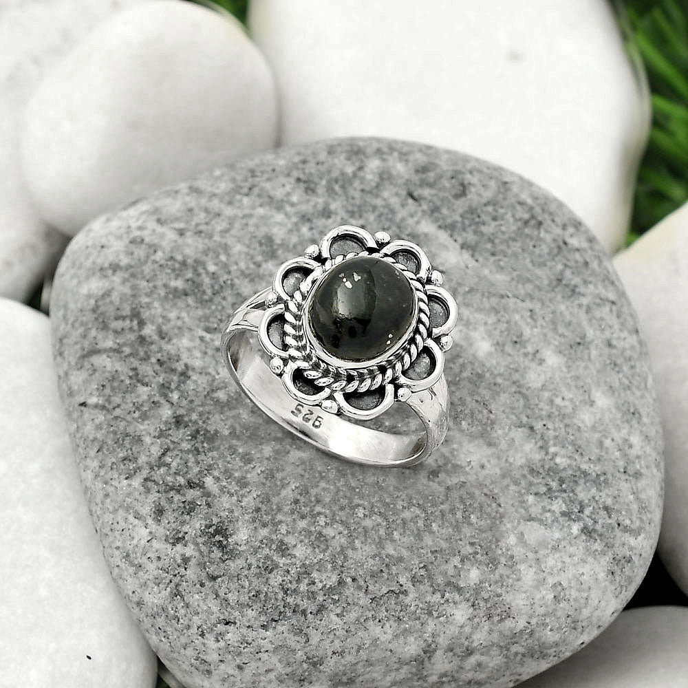 Natural Nuummite Ring size-7.5 R-1256 SDR161510