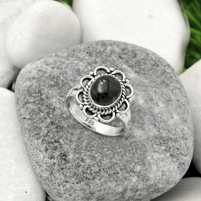 Natural Nuummite Ring size-7.5 R-1256 SDR161510