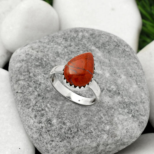 Natural Red Moss Agate Ring size-8 R-1210 SDR161528