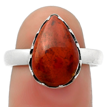 Natural Red Moss Agate Ring size-7.5 R-1210 SDR161553