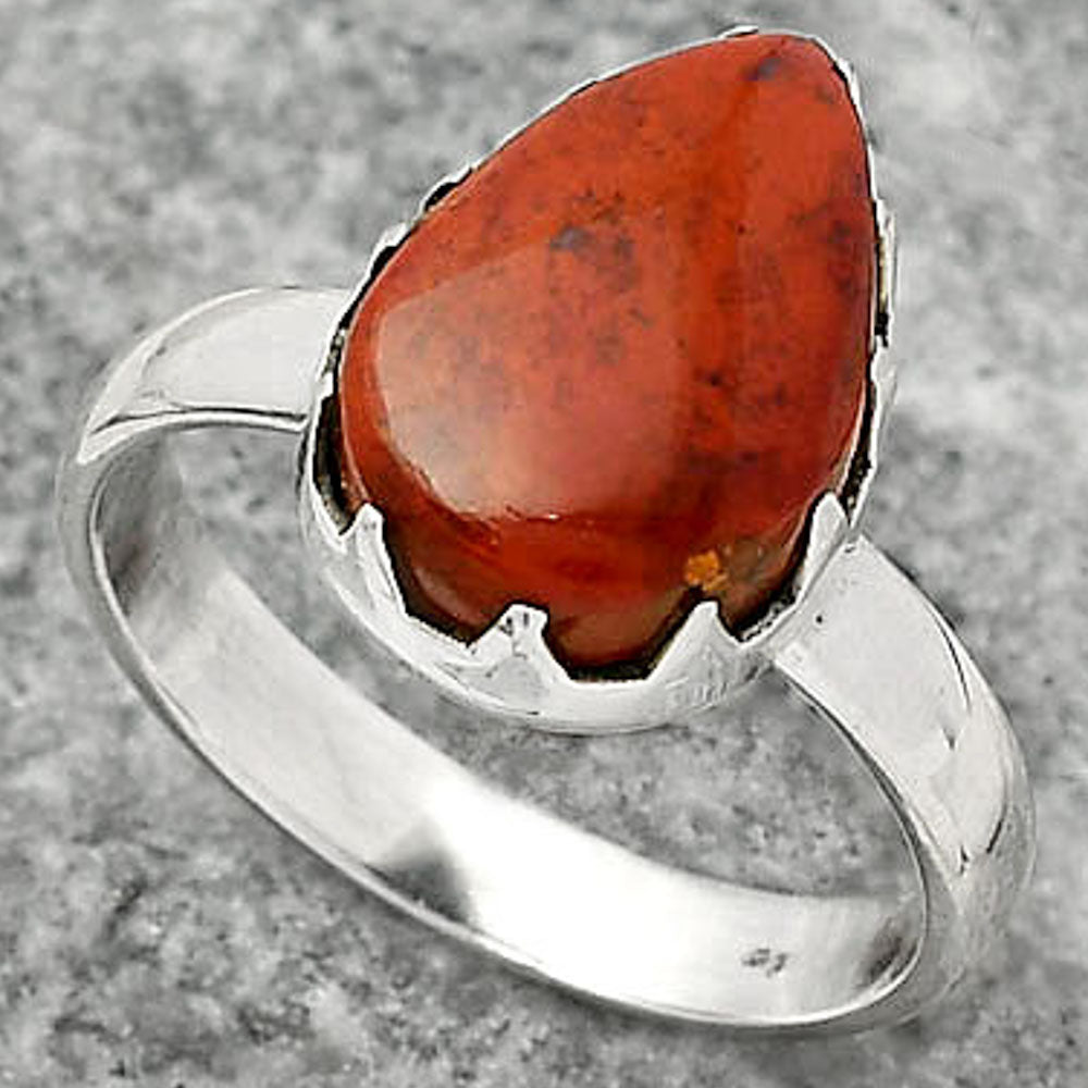 Natural Red Moss Agate Ring size-7.5 R-1210 SDR161553