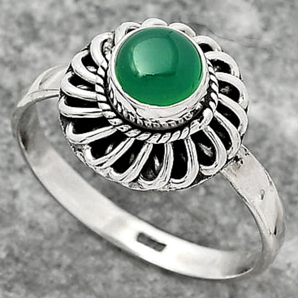 Natural Green Onyx Ring size-8 R-1596 SDR161590