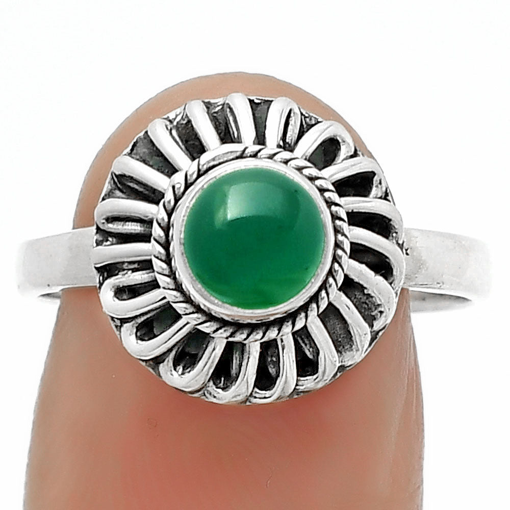 Natural Green Onyx Ring size-9 R-1596 SDR161598