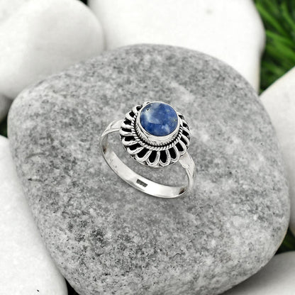 Natural Sodalite Ring size-7.5 R-1596 SDR161606