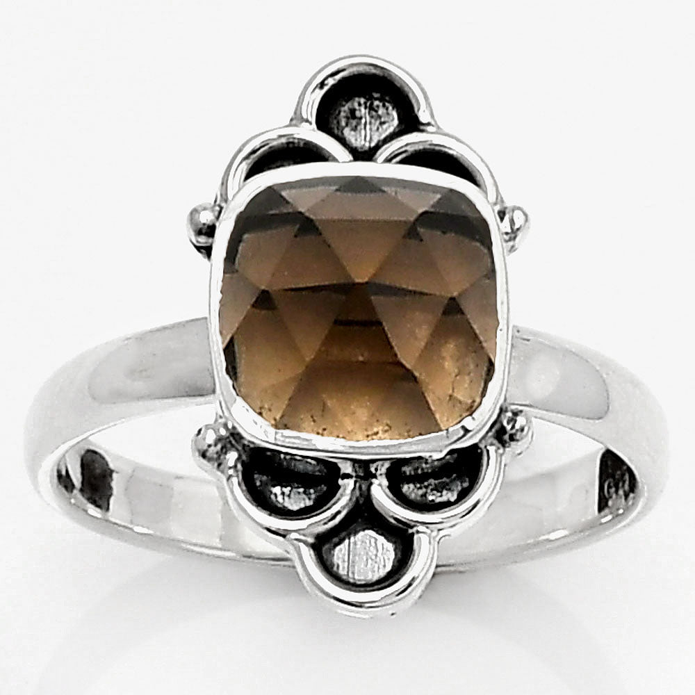 Faceted Smoky Quartz - Brazil Ring size-8.5 R-1104 SDR162091