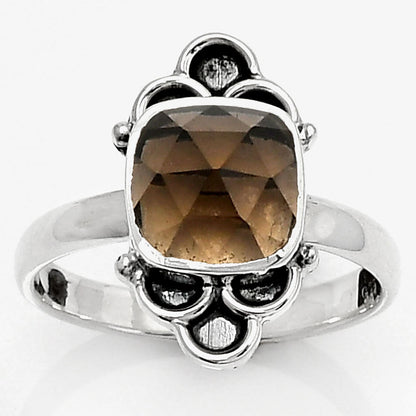 Faceted Smoky Quartz - Brazil Ring size-8.5 R-1104 SDR162091