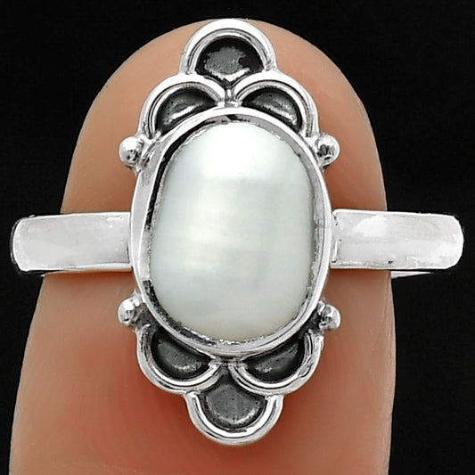 Natural Fresh Water Biwa Pearl Ring size-8.5 R-1104 SDR162110