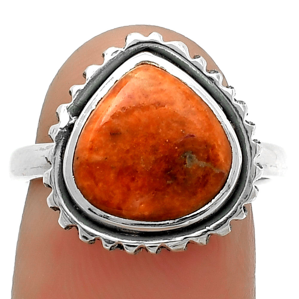 Natural Red Sponge Coral Ring size-7 R-1192 SDR162160