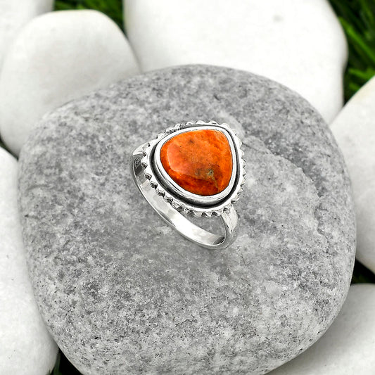 Natural Red Sponge Coral Ring size-7 R-1192 SDR162160