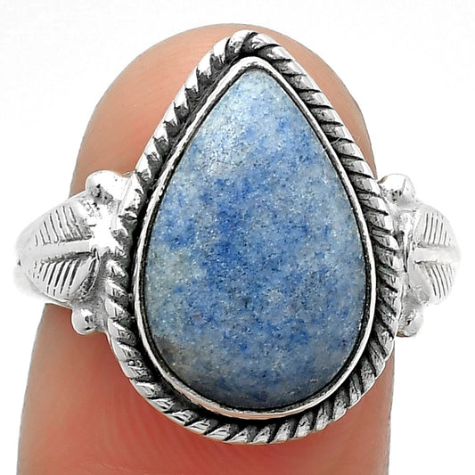 Natural Dumortierite Quartz Ring size-8 R-1403 SDR162284
