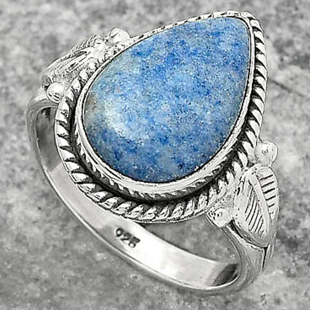 Natural Dumortierite Quartz Ring size-8 R-1403 SDR162284