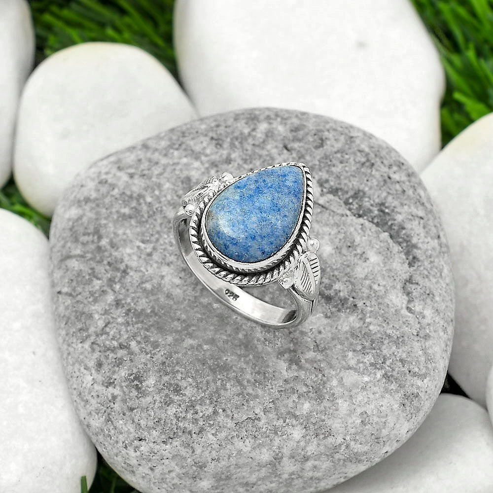 Natural Dumortierite Quartz Ring size-8 R-1403 SDR162284