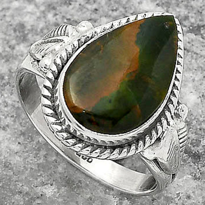 Turkish Rainforest Chrysocolla Ring size-7.5 R-1403 SDR162290