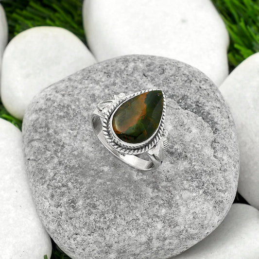 Turkish Rainforest Chrysocolla Ring size-7.5 R-1403 SDR162290