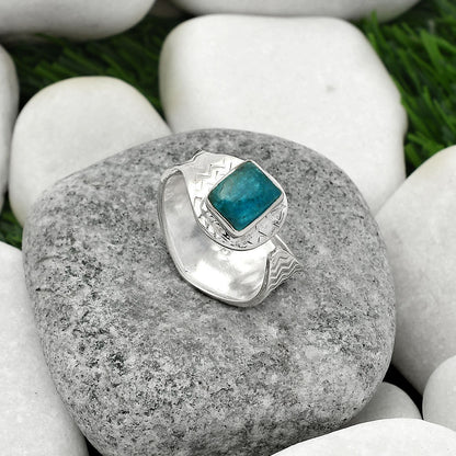 Natural Blue Apatite - Madagascar Ring size-8.5 R-1381 SDR162367