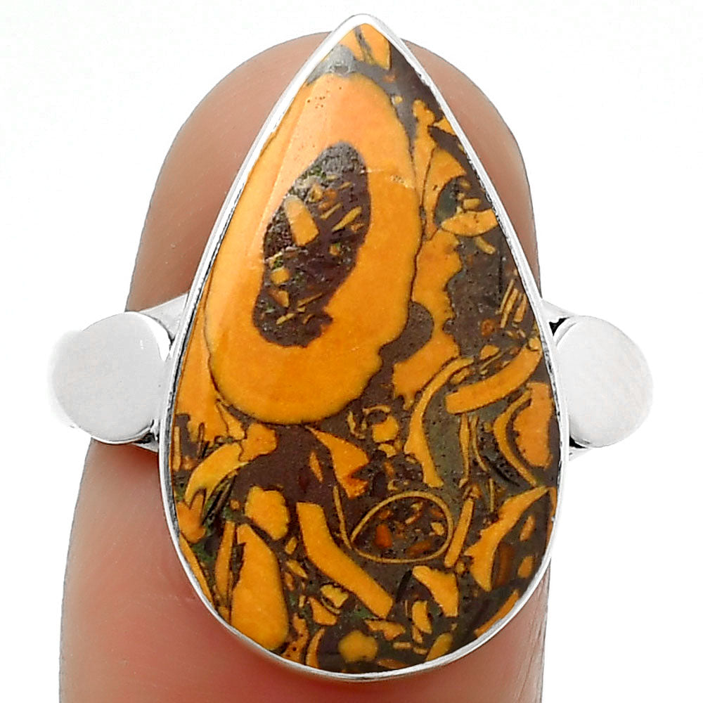 Natural Coquina Fossil Jasper India Ring size-9 R-1715 SDR162397