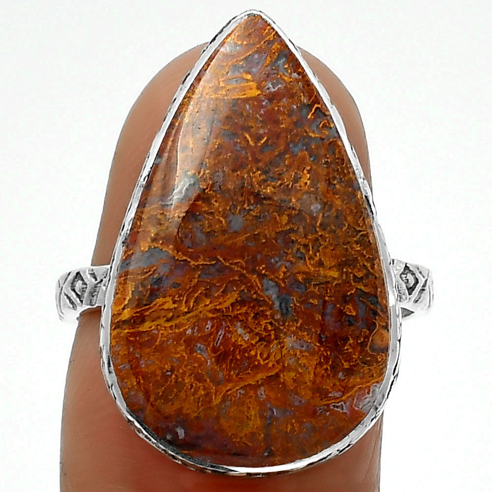 Natural Red Moss Agate Ring size-8 R-1191 SDR162436