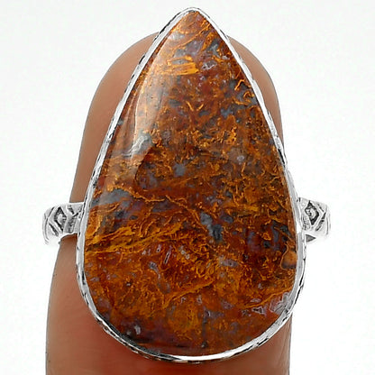 Natural Red Moss Agate Ring size-8 R-1191 SDR162436
