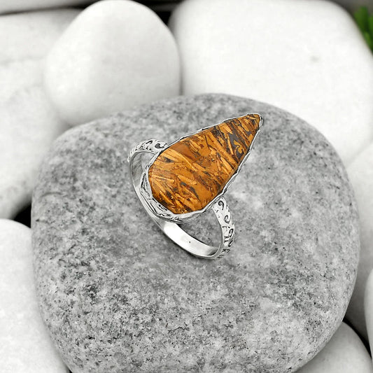 Coquina Fossil Jasper - India Ring size-8.5 R-1191 SDR162456