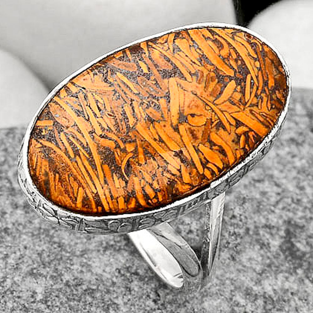 Natural Coquina Fossil Jasper India Ring size-9 R-1191 SDR162554