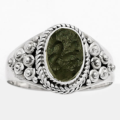 Natural Tektite Rough - Greek Ring size-8 R-1396 SDR163227