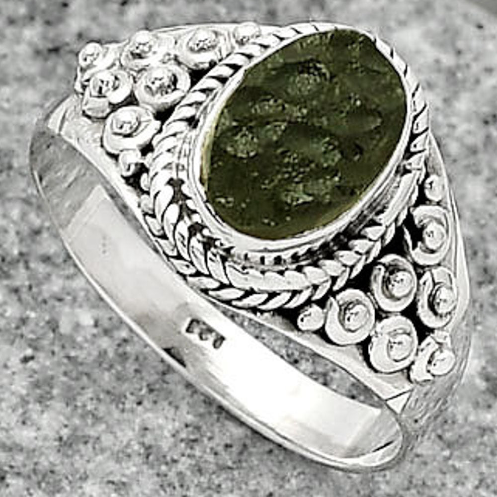 Natural Tektite Rough - Greek Ring size-8 R-1396 SDR163227