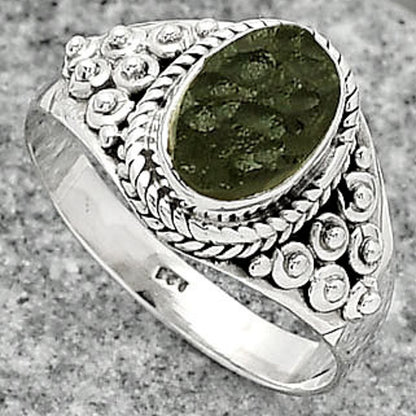 Natural Tektite Rough - Greek Ring size-8 R-1396 SDR163227