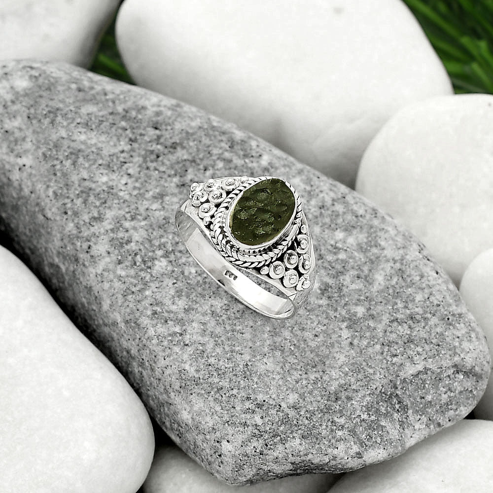 Natural Tektite Rough - Greek Ring size-8 R-1396 SDR163227