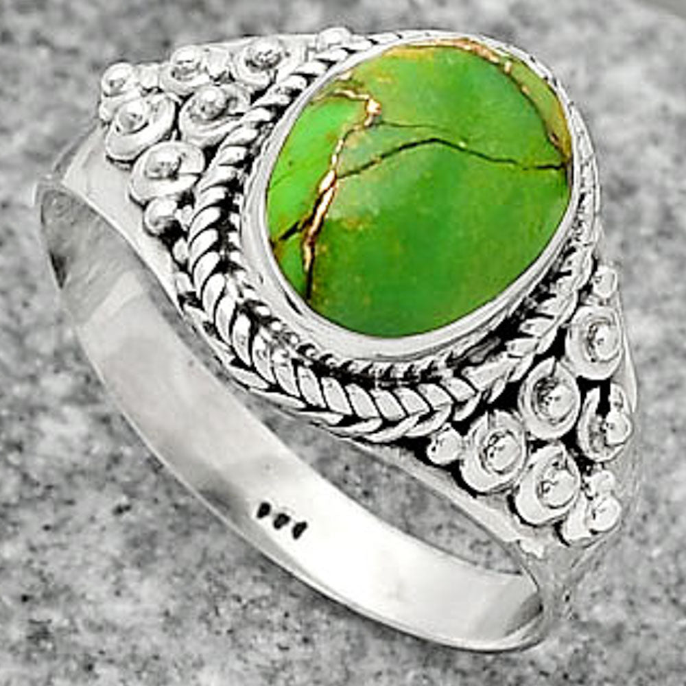 Copper Green Turquoise - Arizona Ring size-8.5 R-1396 SDR163233