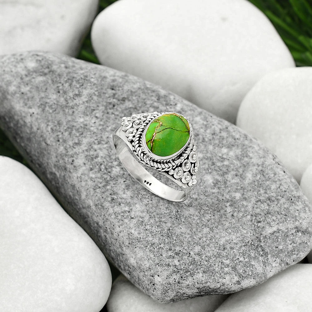 Copper Green Turquoise - Arizona Ring size-8.5 R-1396 SDR163233