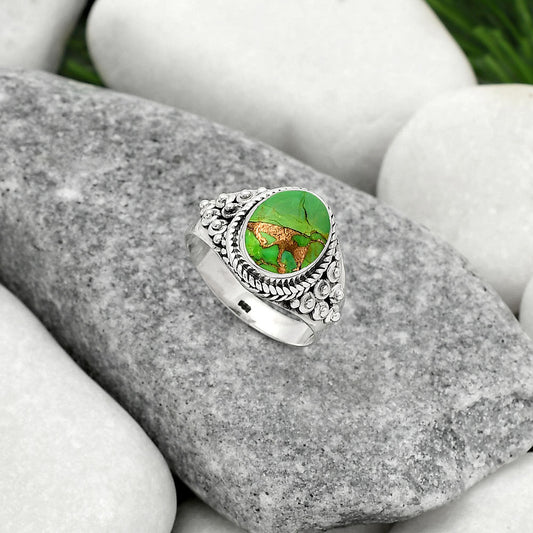 Copper Green Turquoise - Arizona Ring size-7 R-1396 SDR163255
